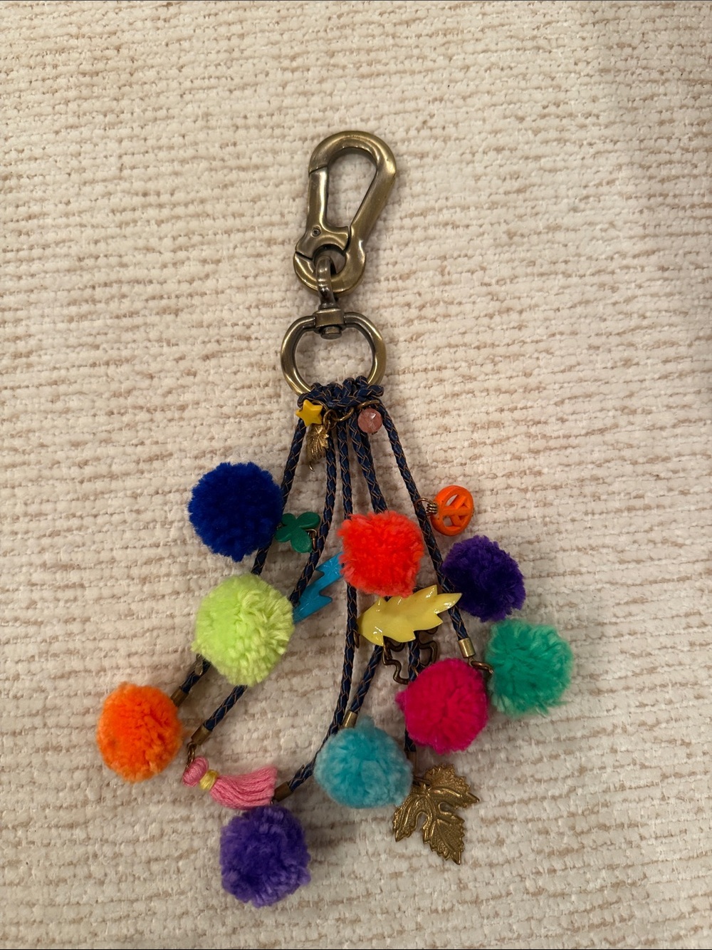 Colorful Pom Pom Keychain Charm - Multicolor